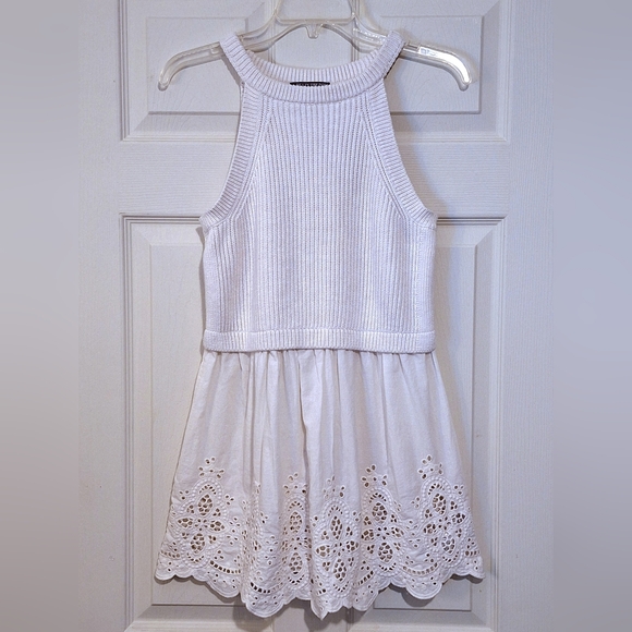 A Pea in the Pod Dresses & Skirts - 'A Pea in the Pod' white maternity dress, sleeveless, knit & lace Sz. M